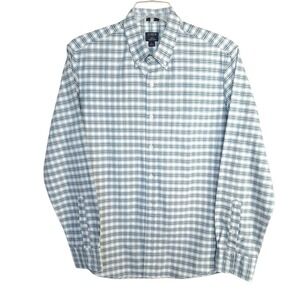 J.Crew Factory Men's Collared Button-Down Shirt L Slim Green Plaid Long‎ Sleeves